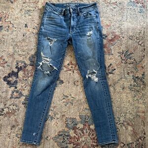 Distressed Blue Skinny Jeans